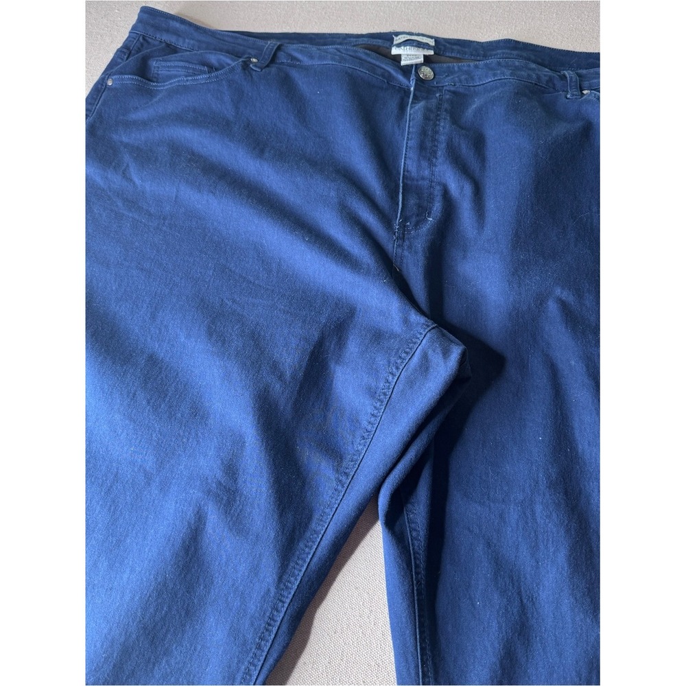 Catherines Chino Flat Front Pants Women's Plus Size 34WP Navy Blue‎ Straight Leg